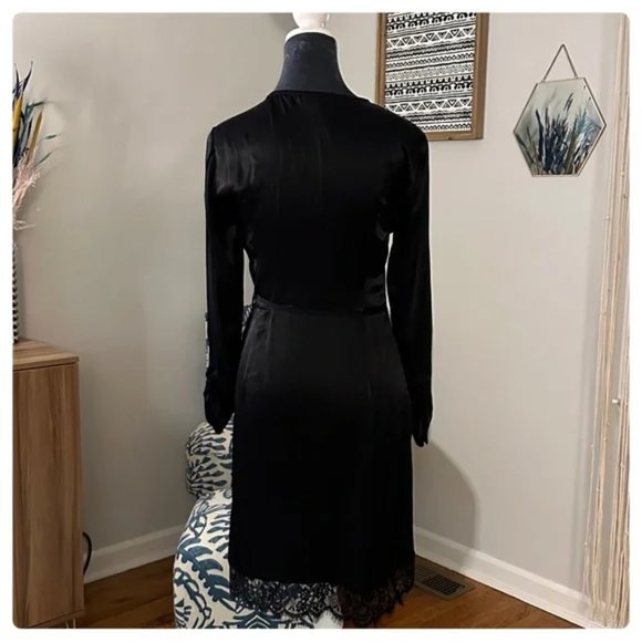 By Anthropologie Lace-Trimmed Wrap Dress, NWT, Size XXS - Picture 2 of 12